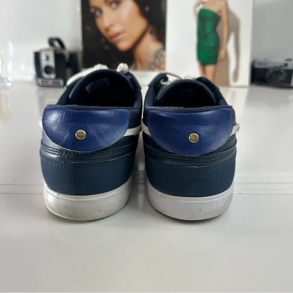 Lacoste Leather Boat Shoes | Navy Blue Preppy Coastal Casual Sneakers size 10